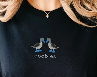 Boobies Funny Bird Shirt, Punny Booby Bird tshirt, Funny Boob Nature Pun t-shirt, bird watcher gift, birding gift for mom, gift for dad