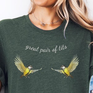 Kohlmeise Vogel Shirt, großes Paar Meisen Vogel, lustiges Vogel T-Shirt, Vogelgeschenk, Geschenk für Vogelbeobachter, Vogelliebhaber-T-Shirt, Vogel-Nerd-T-Shirt