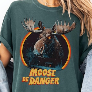 Retro Murder Moose Monster Halloween shirt, Vintage Style Horror shirt, Moose Be Danger, Classic Monster Movie tshirt, Classic Halloween tee