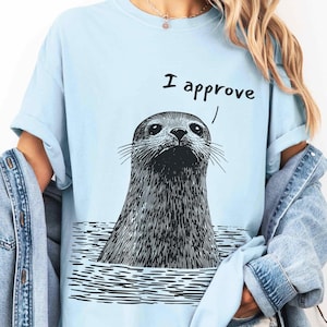 Seal of Approval T-Shirt, Funny Seal Pun Tee, Cute Animal Shirt, Unisex Garment-Dyed Top, Seal Lover Gift, Ocean Wildlife Clothing