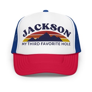 Jackson Hole Wyoming Trucker-Hut Grand Teton National Park Wyoming Hut Mein drittliebstes Hole Retro Berg Teton Bergkette Schaumhut