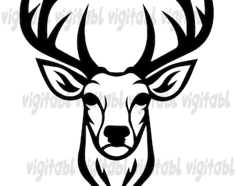 Deer Head SVG, Buck Hunting Clipart (PNG, Vector)
