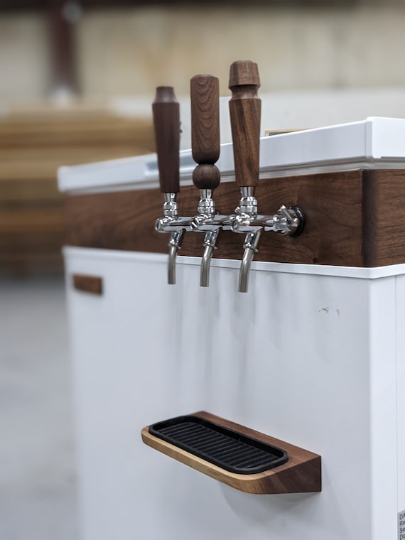 Handcrafted Wood Magnetic Drip Tray for Kegerator - Aaron Black