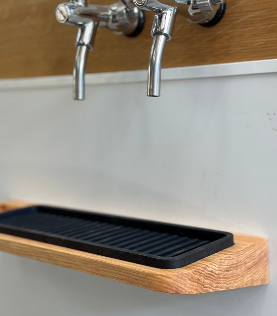 Handcrafted Wood Magnetic Drip Tray for Kegerator - Aaron Black