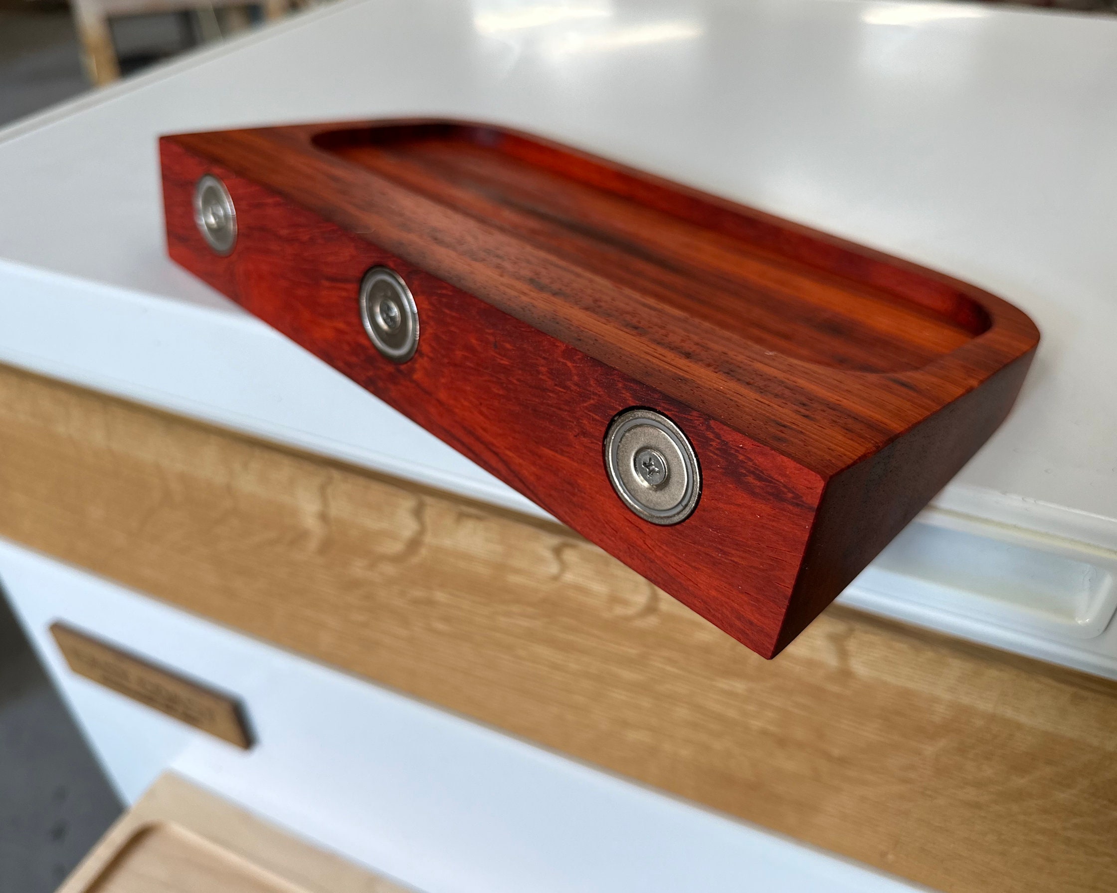 Handcrafted Wood Magnetic Drip Tray for Kegerator - Aaron