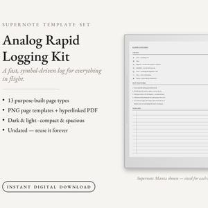 Undated Rapid Logging Templates for Supernote, 13 Layouts for Planning, Logs, and Reflection