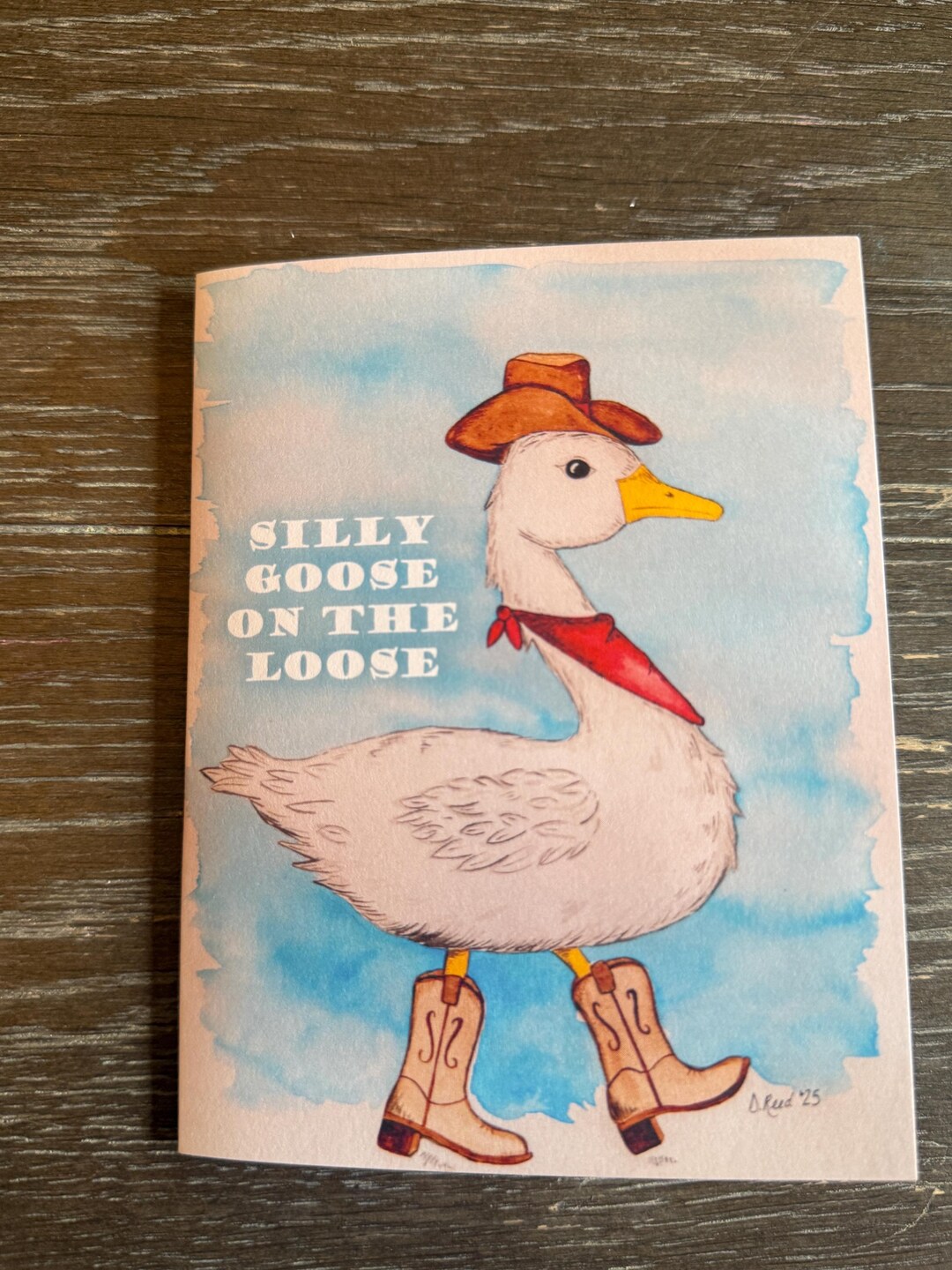Blank Greeting Card With Watercolor Goose, “silly Goose on the Loose ...