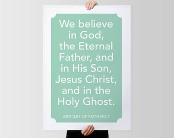 Articles of Faith, HUGE Poster Size 24x36, Printables,  Instant Downloads by Little Miss Missy