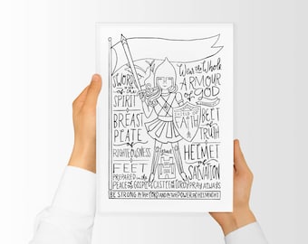 Armour of God, Girl, 8.5x11, LDS Art, Christian Art, Scripture Art, INSTANT DOWNLOAD by Little Miss Missy