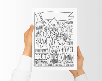 Armour of God, Boy, 8.5x11, LDS Art, Christian Art, Scripture Art, INSTANT DOWNLOAD by Little Miss Missy