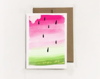 Watermelon Greeting Card Thinking of You | "Storms Will Come, Stay Sweet" by Missy VanWagoner