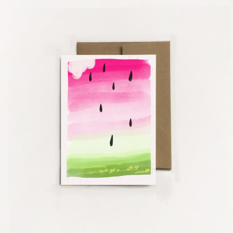 Storms Will Come Stay Sweet Greeting Card by Missy VanWagoner Watermelon Art