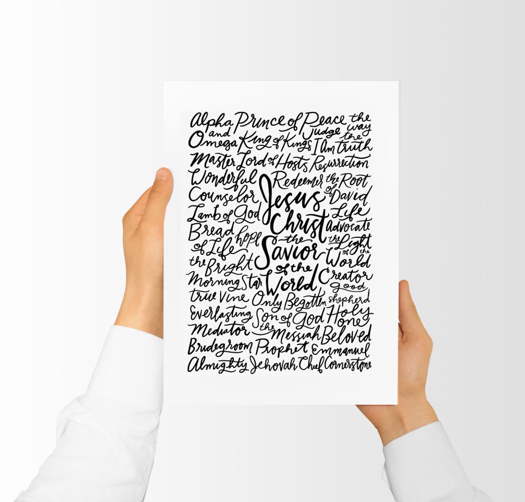 Names of the Savior, Christian Art, Religious Subway Art, LDS Art, Wall ...