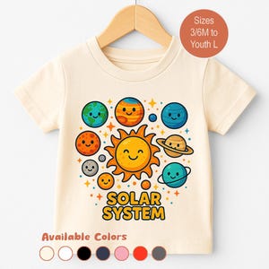 Kids Solar System Shirt – Cute Planets Toddler Tee – Space Universe Graphic T-Shirt for Boys & Girls