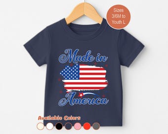 Made in America Kids Shirt – Patriotic Toddler Tee – USA Pride T-Shirt for Boys & Girls