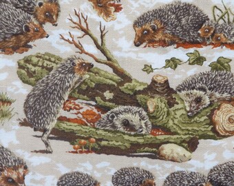 Hedgehog Family - Nutex - 100% Cotton Fabric - 1 Yard - more for one continuous piece