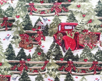 Pine Trees and Fences - 100% Cotton - 1 Yard - more for one continuous piece