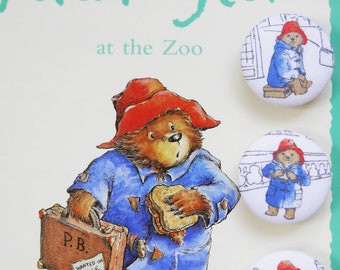 Paddington Bear - Handmade Button Set - 6's