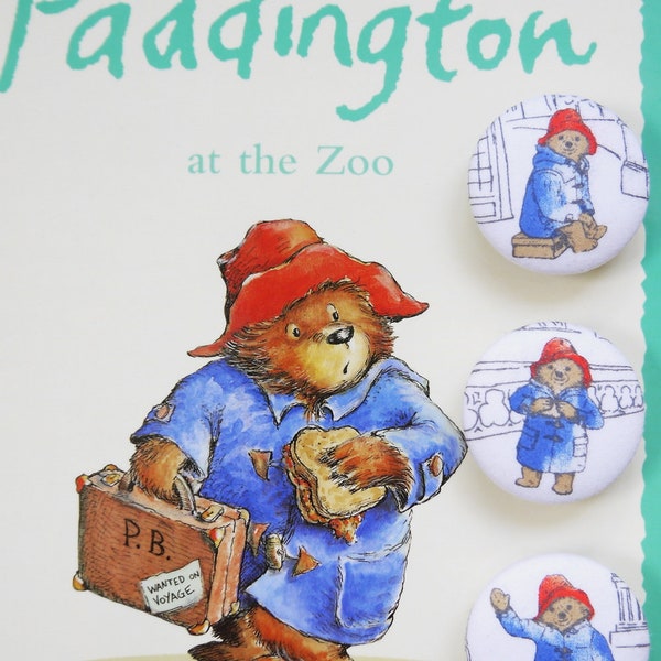 Paddington Bear - Handmade Button Set - 6's
