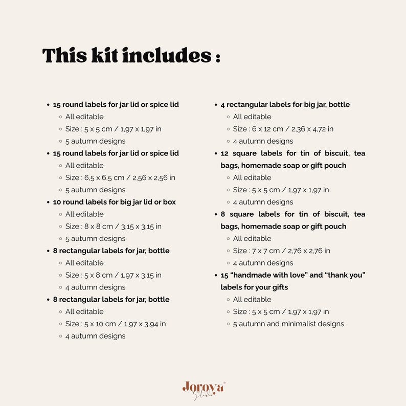Editable Fall Product Label Kit, Labels for Jars, Canva Editable ...