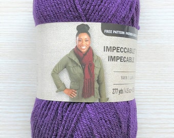 Purple acrylic yarn 4.5oz yarn Fuchsia or Orchid hue Loops /& Threads Solid Purple yarn Knit and crochet yarn MAGENTA Impeccable Yarn