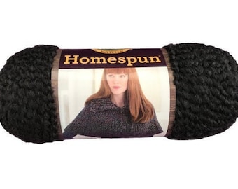 HOMESPUN Lion Brand Bulky Yarn - BLACK