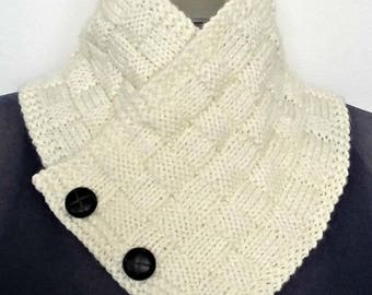 Knitting PATTERN  Basket Weave Neck Warmer with 3D effect