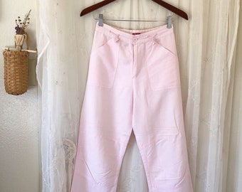 Millennial Pink Linen Cargo Pants