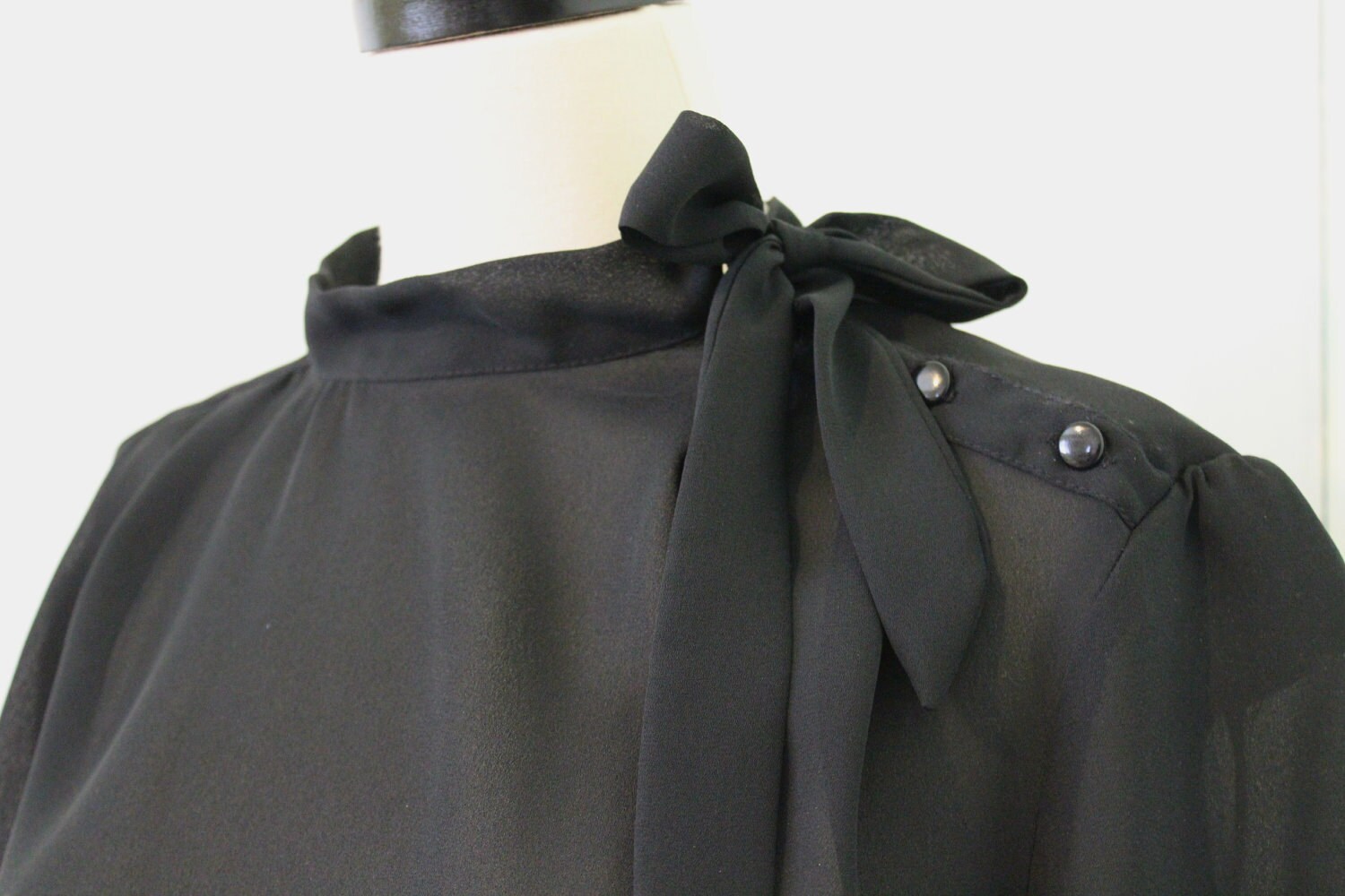Black Sheer Dress With Bow Tie - Etsy