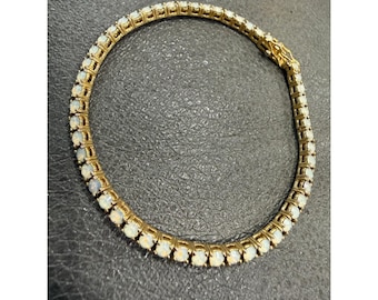 Vintage Joan Rivers tennis Bracelet White Opal Sparkle