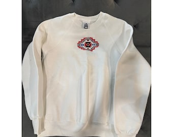Lee ヴィンテージ 90年代 ホワイト サウスウェスタン 刺繍入りスウェットシャツ アメリカ製 ラージ