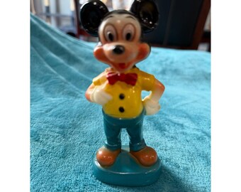 Vintage Walt Disney Productions Mickey Mouse Figurine Yellow Shirt Hong Kong