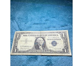 Certificado de plata de un dólar de la serie B de 1957, sello azul, antiguo, EE. UU.