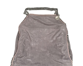Bolso de hombro Falabella Shaggy Deer con cadena lila y brillo de Stella McCartney