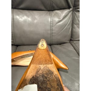 Manolo Blahnik Tan Leather Pointed Toe Pumps ES646 Stiletto Heels Size 40.5 image 10