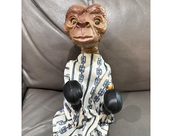 Marioneta de mano vintage de ET, el extraterrestre, juguete de película de los años 80, coleccionable, color marrón.
