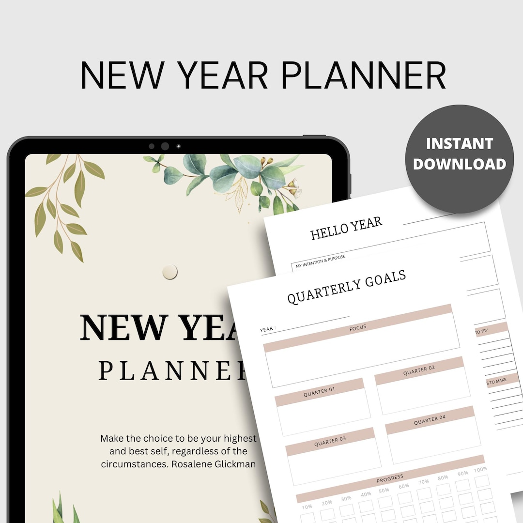2026 New Year Planner Printable | Goal Setting Digital Planner ...