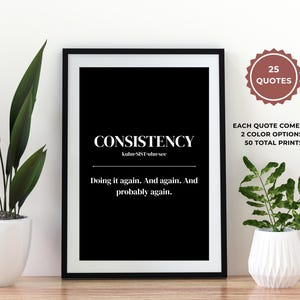 Black & White Motivational Wall Art Set | Minimalist Quote Prints ...