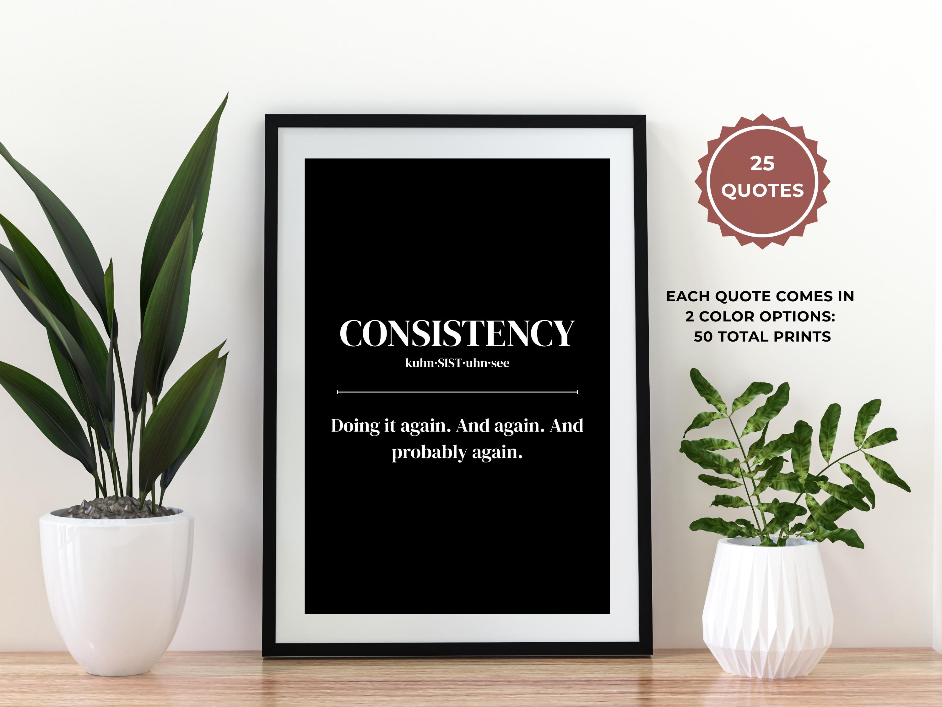 Black & White Motivational Wall Art Set | Minimalist Quote Prints ...