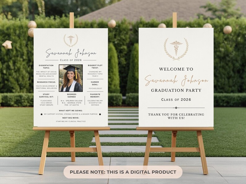 Graduated Milestone Doctorate Graduation Welcome Sign & Milestone Poster (digital Download ...