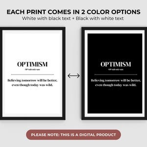 Black & White Motivational Wall Art Set | Minimalist Quote Prints ...