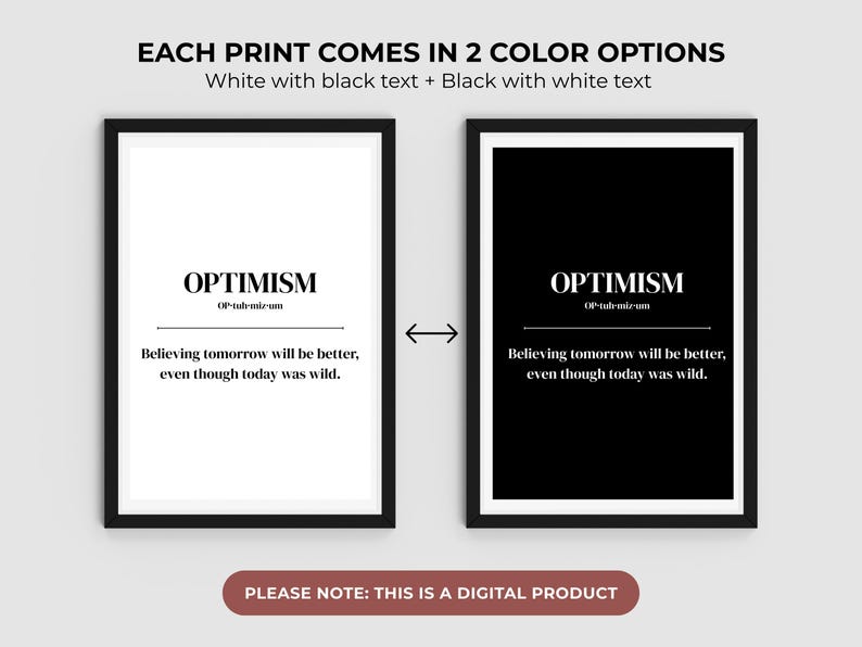 Black & White Motivational Wall Art Set | Minimalist Quote Prints ...
