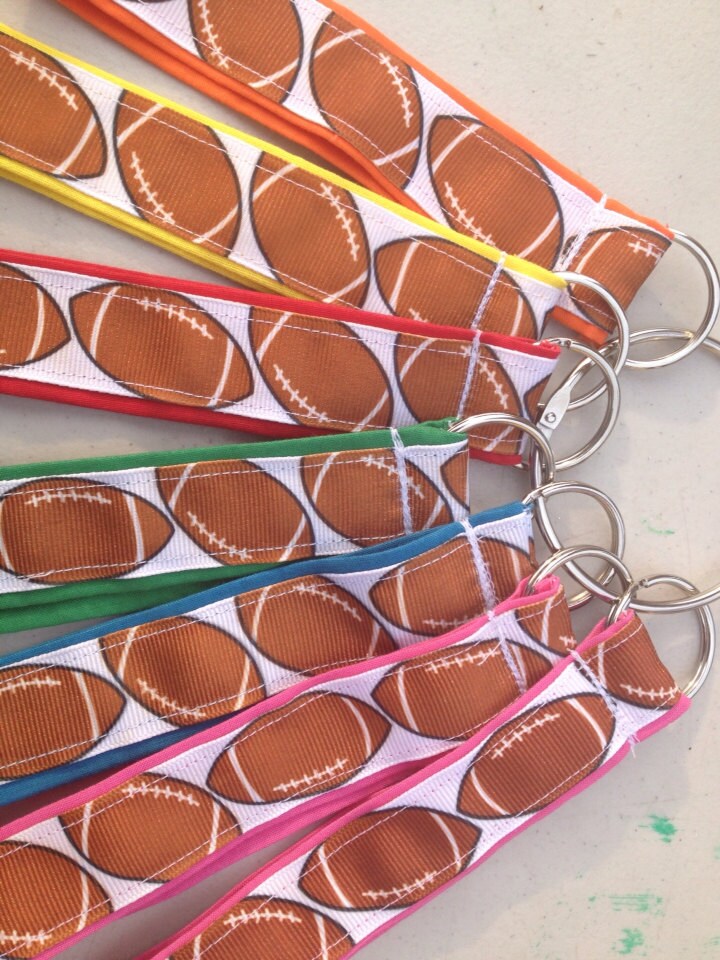 Football Keychain Wristlet Etsy