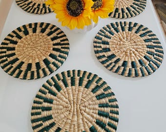 Round Handcrafted Rushes (Junco) Placemats - Colors available