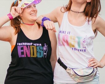 90's Bachelorette -  Make It Last Forever | Friendship Never Ends - Girl Power Bachelorette Party Tanks - Bride and Bridesmaid Gifts
