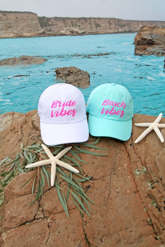 Beach Vibes | Bride Vibes - Beach Bachelorette Party Dad Hats | Bride and Bridesmaid Gifts | Bridal Hat