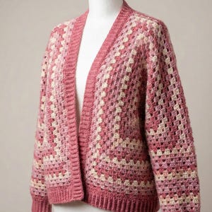 簡単な六角形カーディガンのかぎ針編みパターン：初心者向けおばあちゃん向け六角形セーター