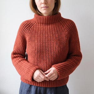Raglan Sweater Knitting Pattern : Half Fishermans Rib Intermediate Knitwear (PDF Pattern)