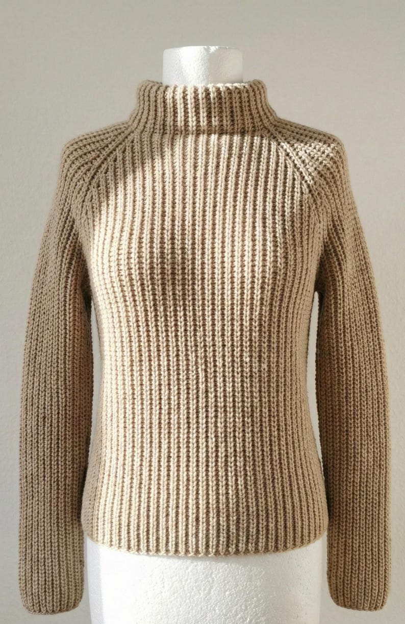 Raglan Sweater Knitting Pattern : Half Fishermans Rib Intermediate ...