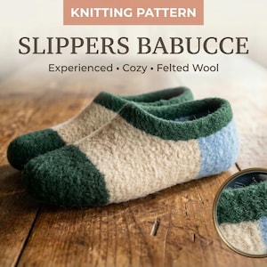 Knit Slippers Pattern  Cozy Winter Footwear Slipper : Wool House Shoes Knitting Pattern PDF